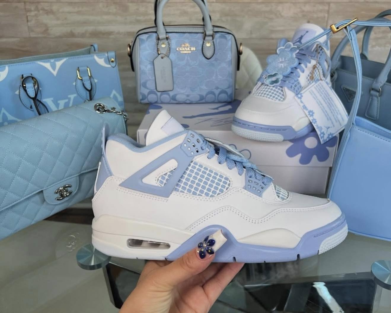 AIR JORDAN 4 FORGET ME NOT SKY BLUE PK
