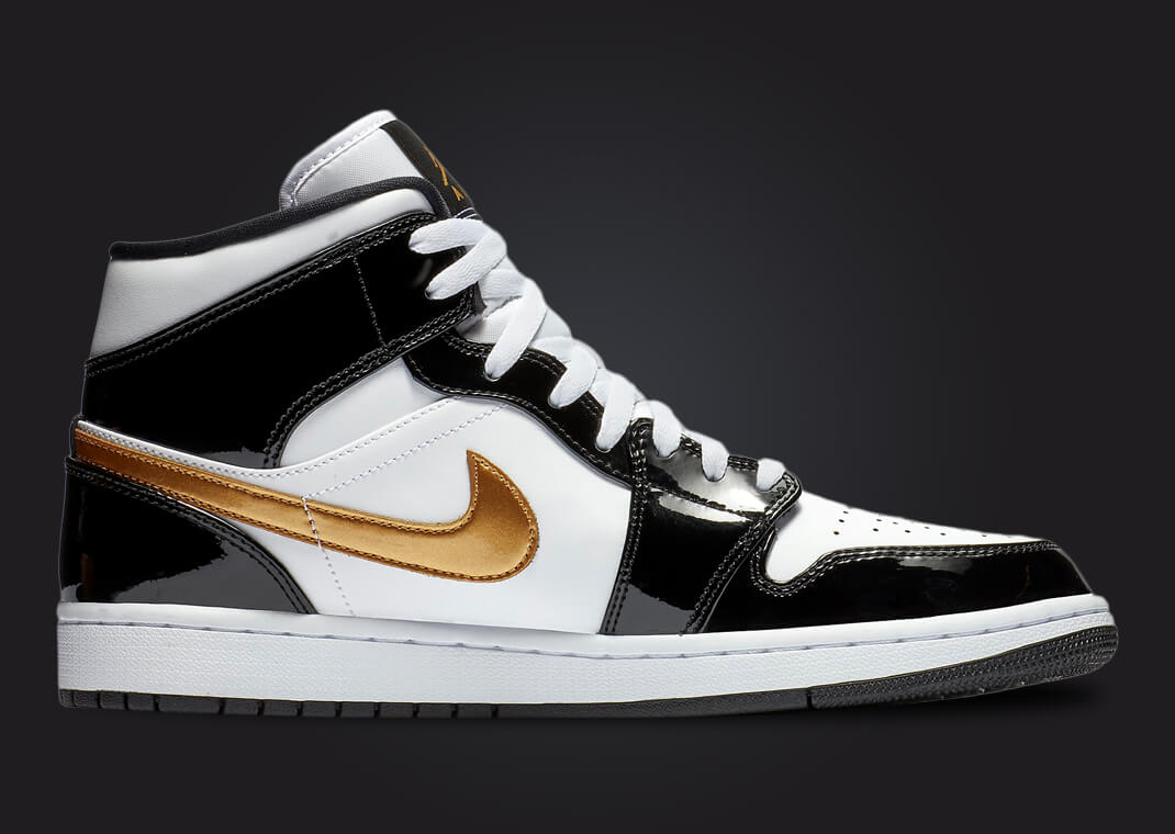 JORDAN 1 MID "WHITE GOLDEN BLACK" PK